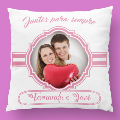 almofada personalizada juntos para sempre almofada personalizada juntos para sempre